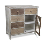 HomeRoots 32 Brown Rustic Solid Wood End Table Cabinet With Five Drawers - 31.75
