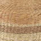 Mercana Maya Brown Striped Seagrass Round Coffee Table Pouf