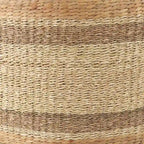Mercana Maya Brown Striped Seagrass Round Coffee Table Pouf