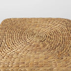 Mercana Maya Brown Striped Seagrass Round Coffee Table Pouf