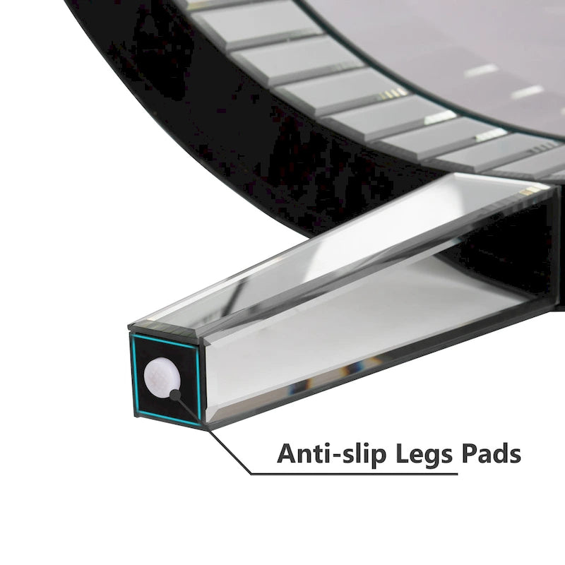 Round Glass Top Coffee Table with Crystal Inlay