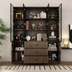 Aluminum and Glass Lighted Cabinet Customizable for Buffet/Bookshelf