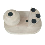 38 Inch Coffee Table, Oblong Mango Wood Top with a Modern Ball Leg
