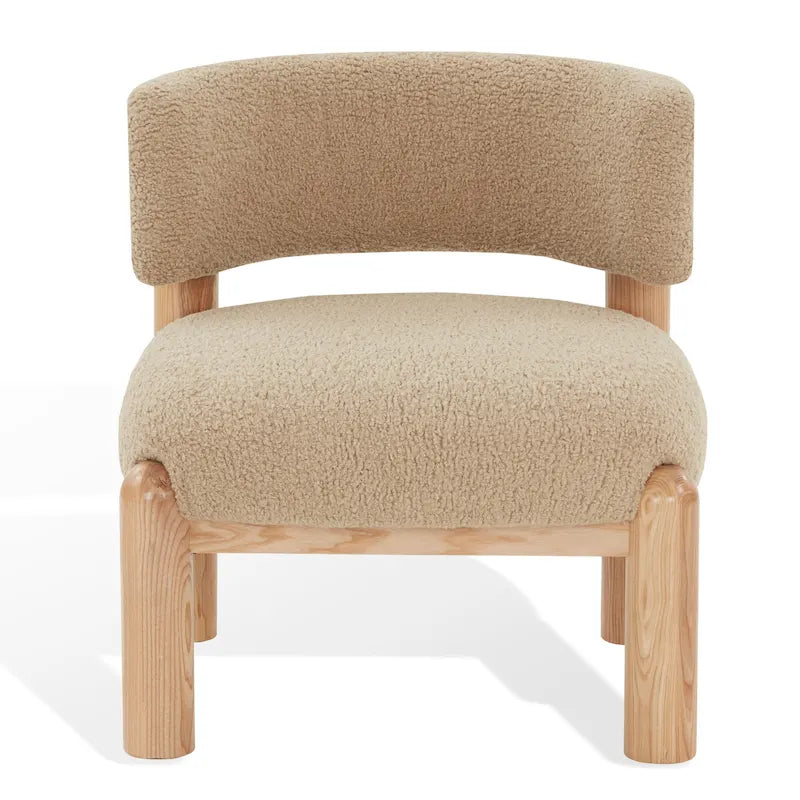 SAFAVIEH Couture Dineke Faux Shearling Accent Chair - 26 In. W x 26 In. D x 28 In. H - 26Wx26Dx28H