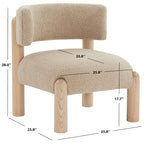 SAFAVIEH Couture Dineke Faux Shearling Accent Chair - 26 In. W x 26 In. D x 28 In. H - 26Wx26Dx28H