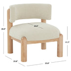 SAFAVIEH Couture Dineke Faux Shearling Accent Chair - 26 In. W x 26 In. D x 28 In. H - 26Wx26Dx28H