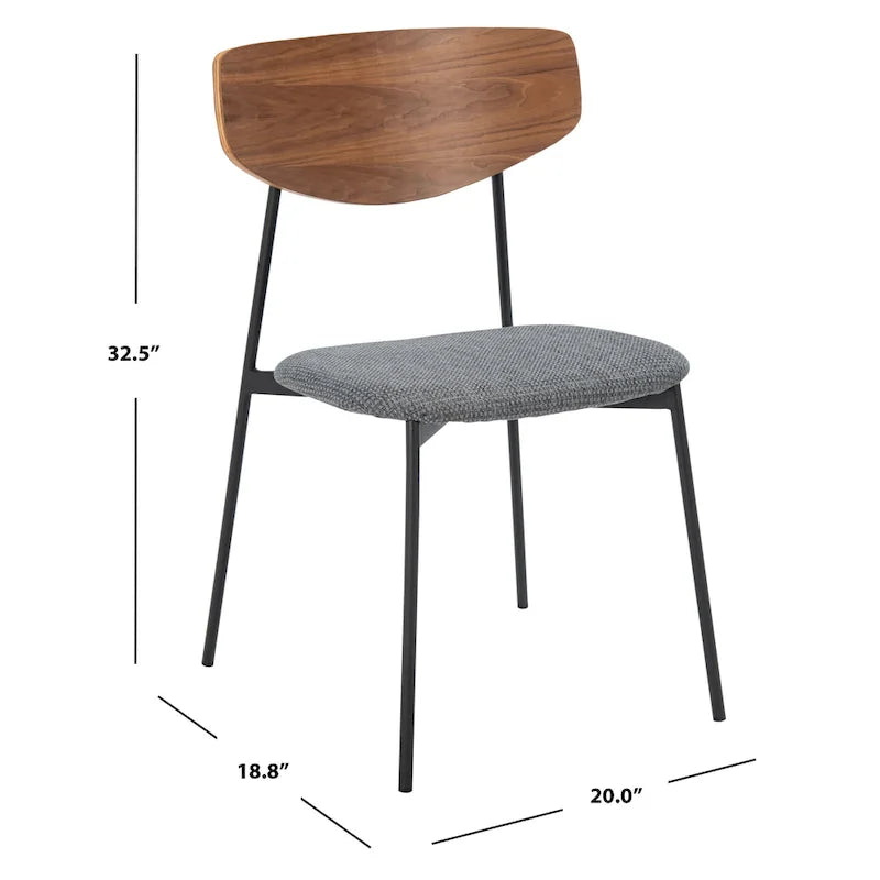 SAFAVIEH Noemie Mid-Century Dining Chair (Set of 2) - 20 W x 18.8 L x 32.5 H - 20Wx19Dx33H