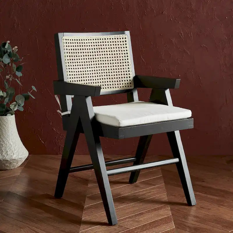 SAFAVIEH Couture Maiju Rattan Arm Chair - 21 In. W x 23 In. D x 34 In. H - 21Wx23Dx34H