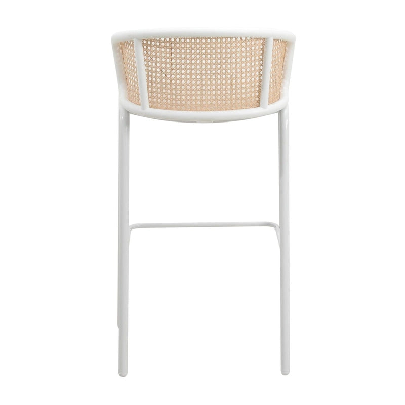 Bar Stools (White Powder-Coated Steel Frame) — Set of 2 (Model: 37)