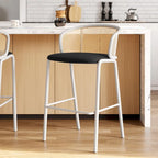 Bar Stools (White Powder-Coated Steel Frame) — Set of 2 (Model: 37)