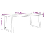 vidaXL Dining Table with Live Edge 78.7x35.4x29.5 Solid Wood Acacia