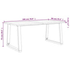 vidaXL Dining Table with Live Edge 78.7x35.4x29.5 Solid Wood Acacia