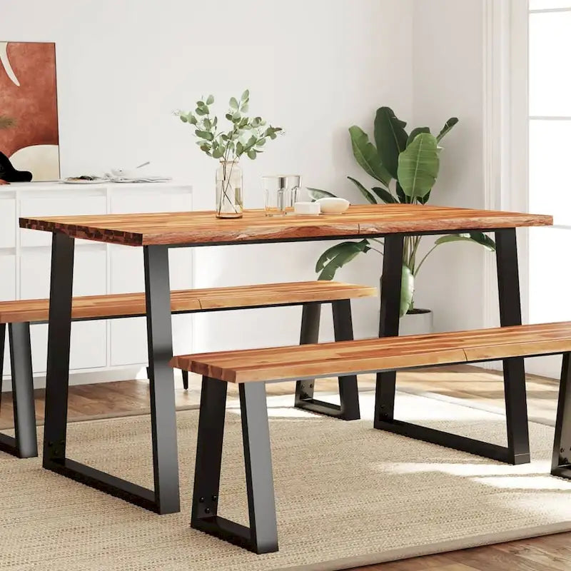 vidaXL Dining Table with Live Edge 78.7x35.4x29.5 Solid Wood Acacia