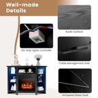 Costway Fireplace TV Stand w/ Led Lights & 18 Electric Fireplace for - See Details