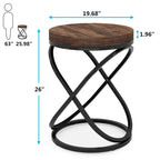 19.68 Inches Round End Side Table Nightstands for Living Room