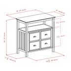 Buffet Cabinet, Black - 36 x 18.03 x 35.98 inches - 36 x 18.03 x 35.98 inches