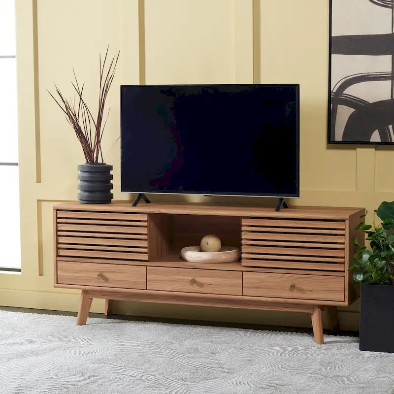 SAFAVIEH Ciera 3-Drawer Entertainment TV Media Stand (65 Flatscreen TV) - 58.7 In. x 15.2 In. x 23.9 In. - 59Wx15Dx24H