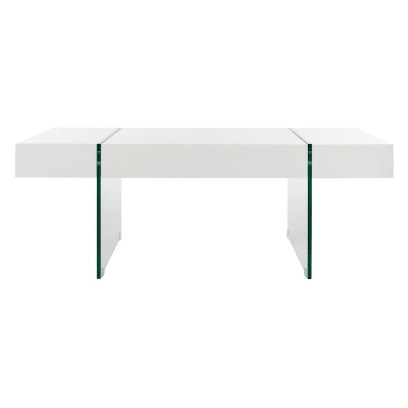 SAFAVIEH Pluma Glass Leg Rectangular Coffee Table - 43.3 W x 23.6 L x 15.7 H - 43Wx24Dx16H