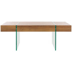 SAFAVIEH Pluma Glass Leg Rectangular Coffee Table - 43.3 W x 23.6 L x 15.7 H - 43Wx24Dx16H