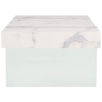 SAFAVIEH Pluma Glass Leg Rectangular Coffee Table - 43.3 W x 23.6 L x 15.7 H - 43Wx24Dx16H