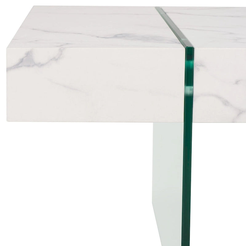 SAFAVIEH Pluma Glass Leg Rectangular Coffee Table - 43.3 W x 23.6 L x 15.7 H - 43Wx24Dx16H