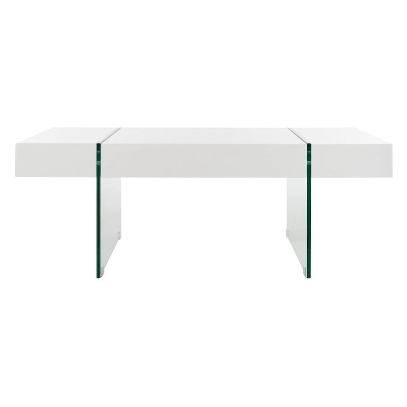 SAFAVIEH Pluma Glass Leg Rectangular Coffee Table - 43.3 W x 23.6 L x 15.7 H - 43Wx24Dx16H