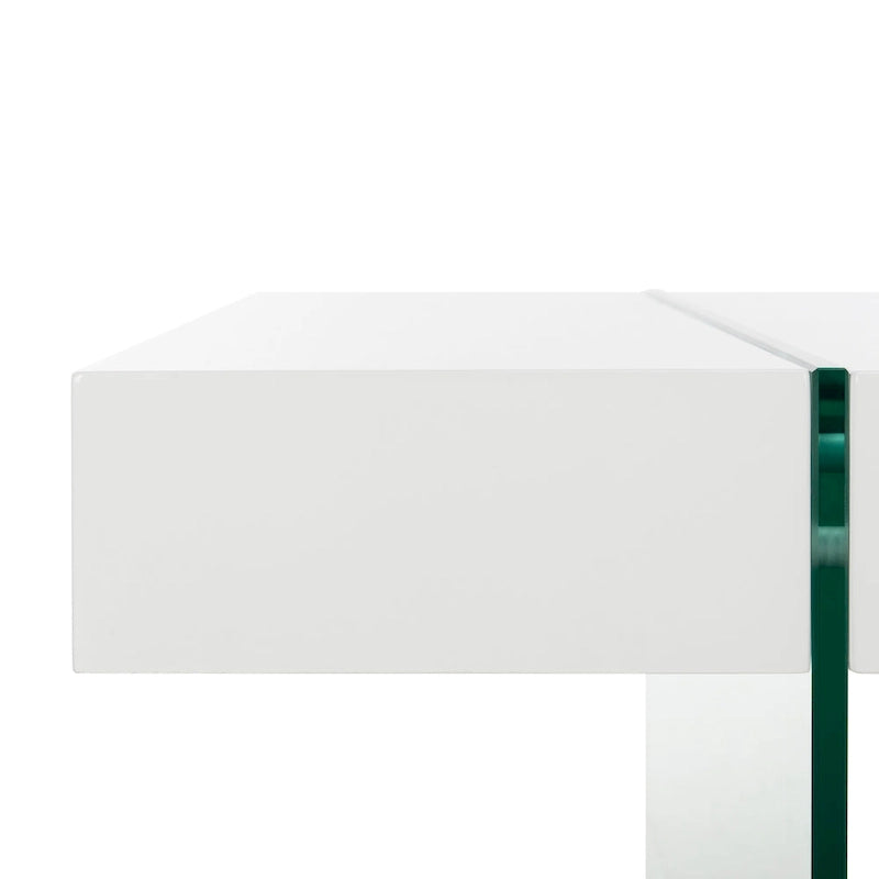 SAFAVIEH Pluma Glass Leg Rectangular Coffee Table - 43.3 W x 23.6 L x 15.7 H - 43Wx24Dx16H