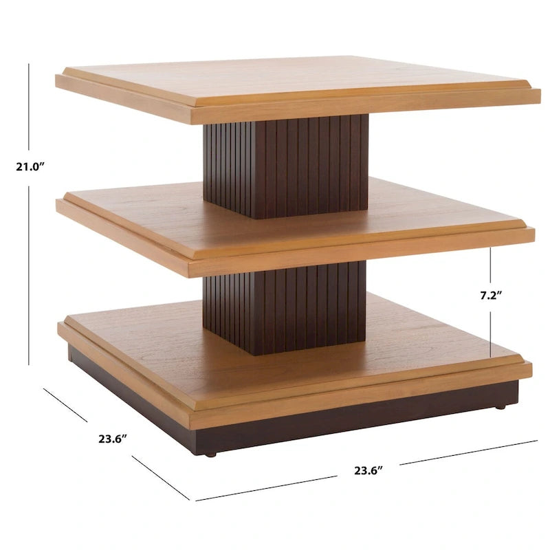 SAFAVIEH Ava 2-Shelf Accent Table - 24 L x 24 D x 21 H - 24Wx24Dx21H
