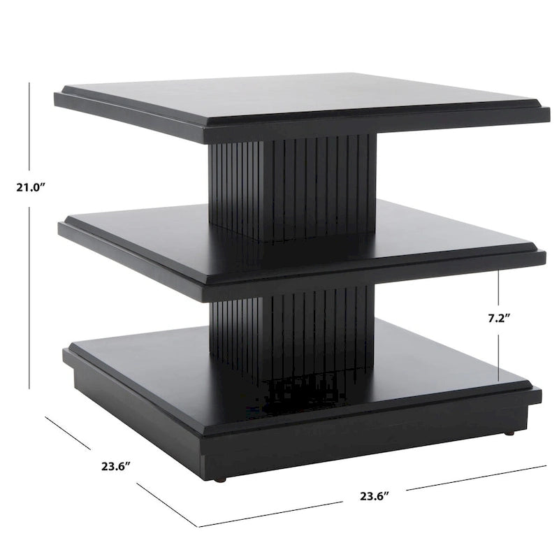 SAFAVIEH Ava 2-Shelf Accent Table - 24 L x 24 D x 21 H - 24Wx24Dx21H