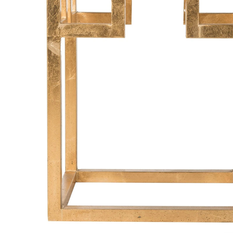SAFAVIEH Porfiria Antique Gold Leaf End Table - 16 x 12 x 20.5 - 16Wx12Dx21H