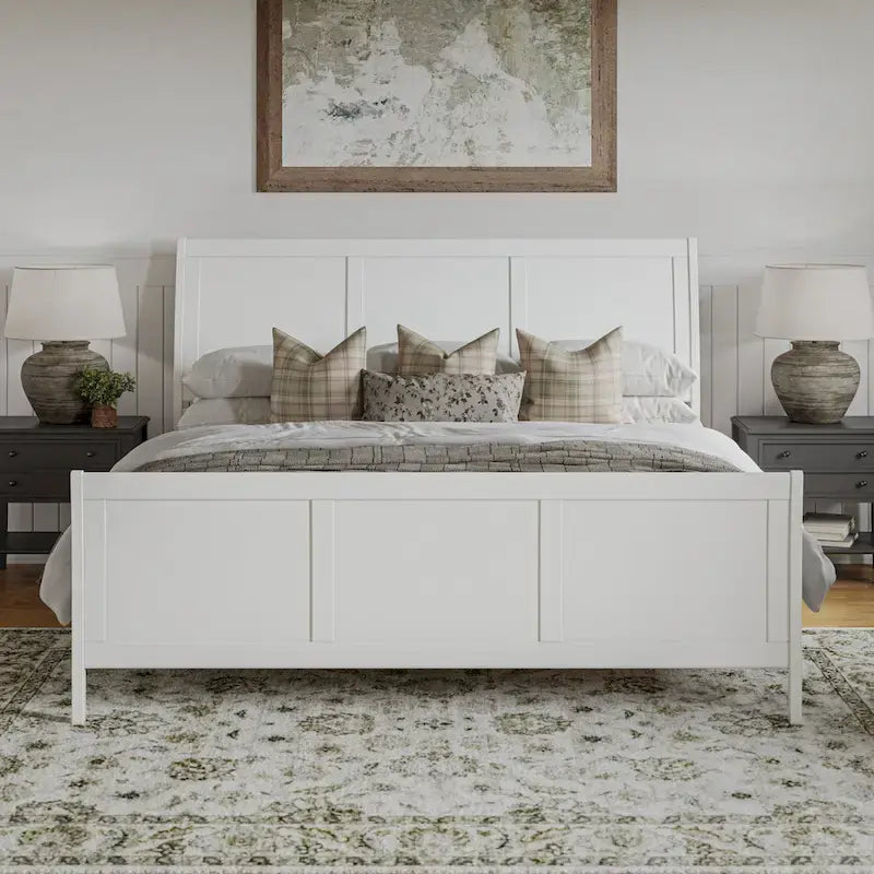 AFI, Portland Solid Wood Low Profile Platform Bed with Matching Footboard