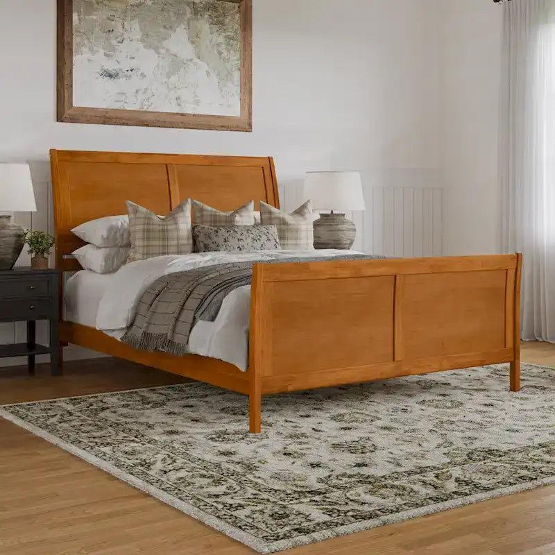 AFI, Portland Solid Wood Low Profile Platform Bed with Matching Footboard