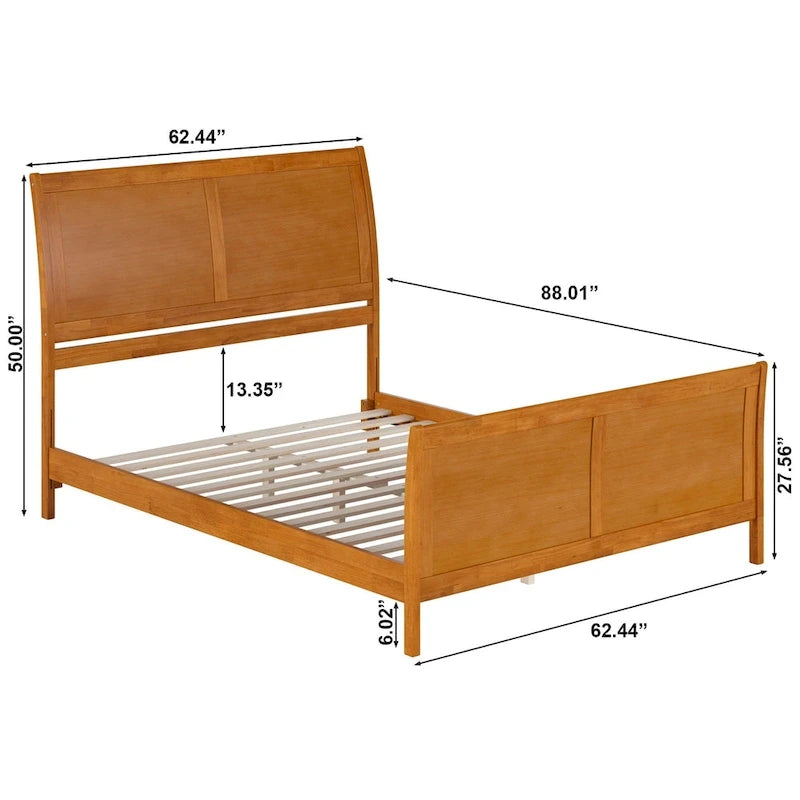 AFI, Portland Solid Wood Low Profile Platform Bed with Matching Footboard
