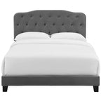 Queen-Size Velvet Upholstered Bed