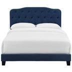 Queen-Size Velvet Upholstered Bed