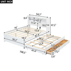 Full Size Platform Bed with Trundle and USB Plugs