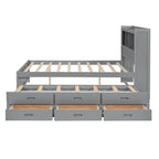 Full Size Platform Bed with Trundle and USB Plugs