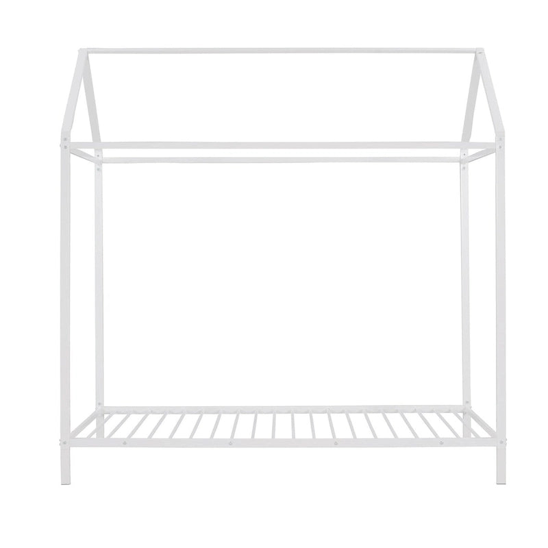 House Bed Frame Twin Size , Kids Bed Frame Metal Platform Bed Floor Bed for Kids Boys Girls No Box Spring Needed