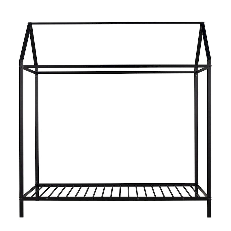 House Bed Frame Twin Size , Kids Bed Frame Metal Platform Bed Floor Bed for Kids Boys Girls No Box Spring Needed