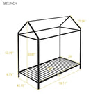 House Bed Frame Twin Size , Kids Bed Frame Metal Platform Bed Floor Bed for Kids Boys Girls No Box Spring Needed