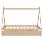 Twin size Tent Floor Teepee Bed with Trundle for bedroom