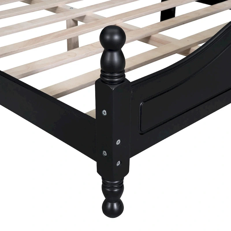 Retro Style Platform Bed Wood Platform Bed Frame