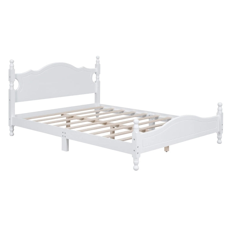 Retro Style Platform Bed Wood Platform Bed Frame