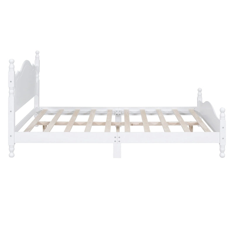 Retro Style Platform Bed Wood Platform Bed Frame