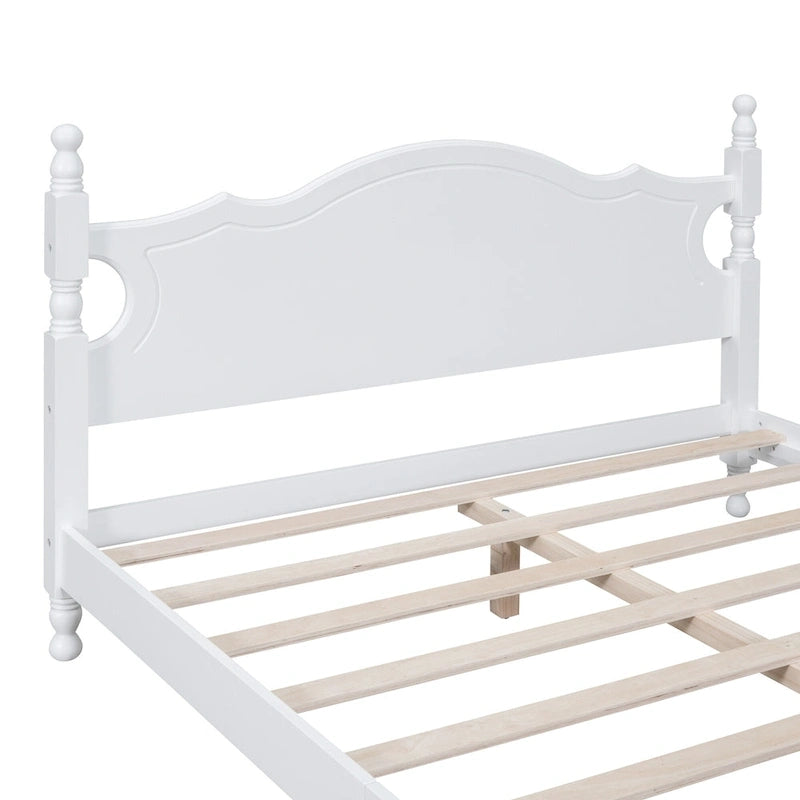 Retro Style Platform Bed Wood Platform Bed Frame