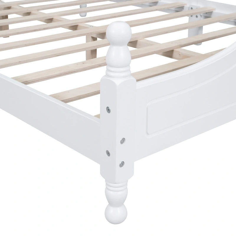 Retro Style Platform Bed Wood Platform Bed Frame