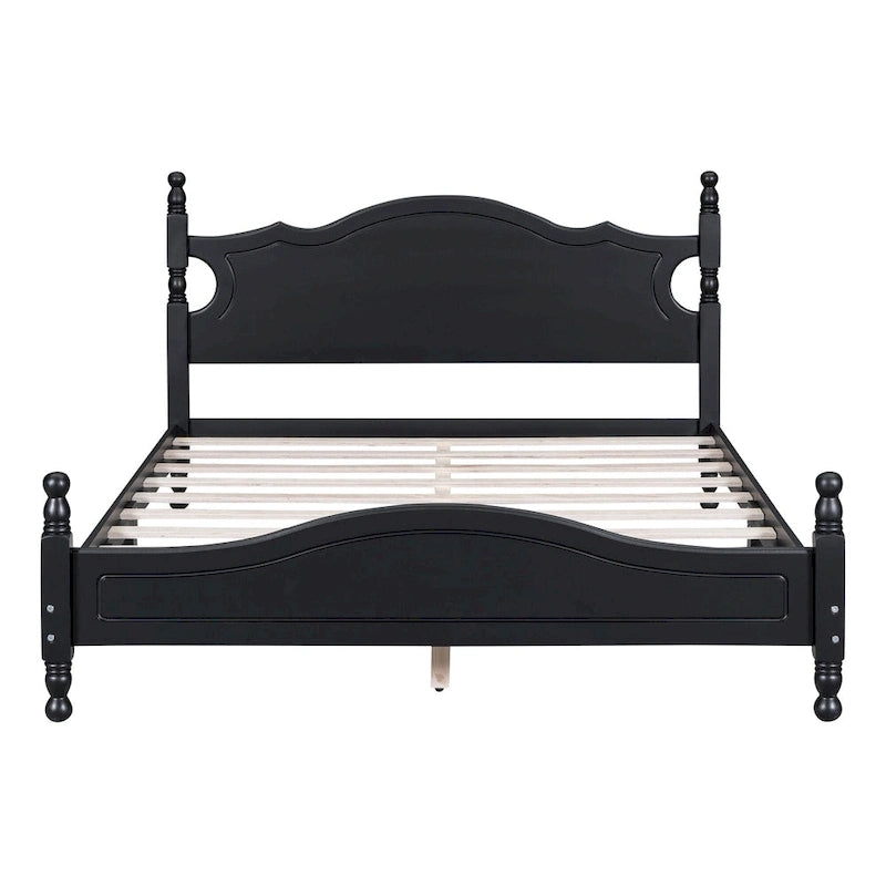 Retro Style Platform Bed Wood Platform Bed Frame