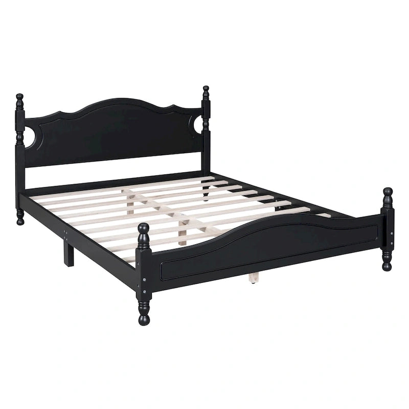 Retro Style Platform Bed Wood Platform Bed Frame