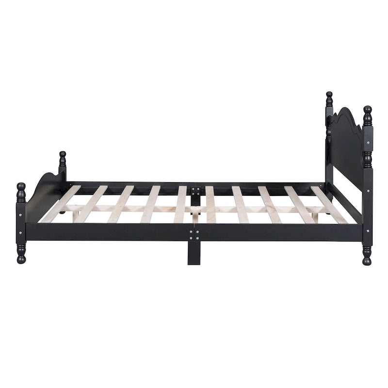Retro Style Platform Bed Wood Platform Bed Frame