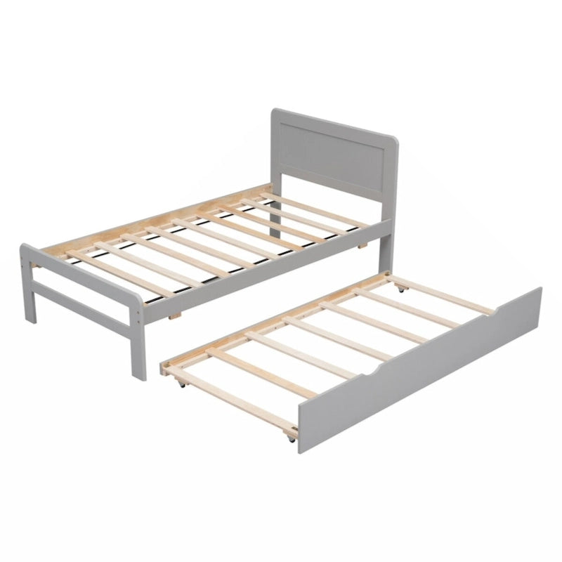 Modern Design Twin Size Platform Bed Frame with Trundle